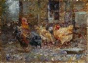 Frederick Mccubbin Chickens oil on canvas